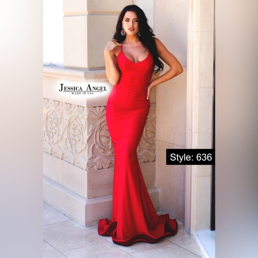 Jessica Angel red prom dress